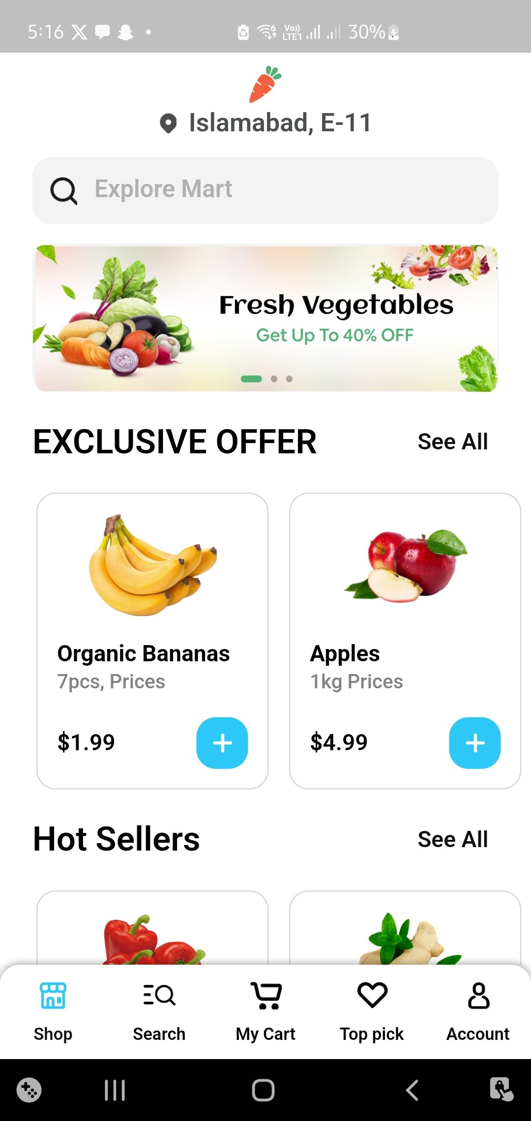 QuickMart — Grocery Shopping App